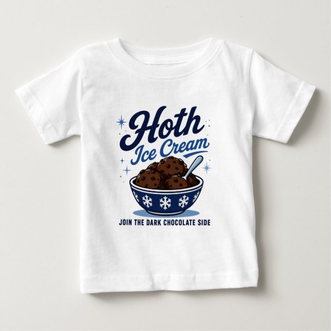 T-shirt Pour Bébé Glace Hoth Chocolat Noir Drôle (Devant)