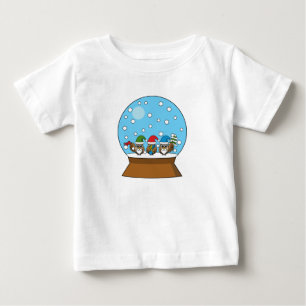 T-shirt Pour Bébé Globe des neiges avec trois Chouettes Gnomes