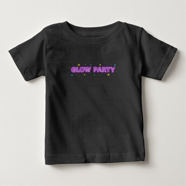 T-shirt Pour Bébé Glow Party Neon Lights Glow In The Dark Party (Devant)