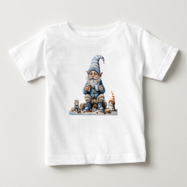 T-shirt Pour Bébé Gnome et saison d'hiver (Devant)