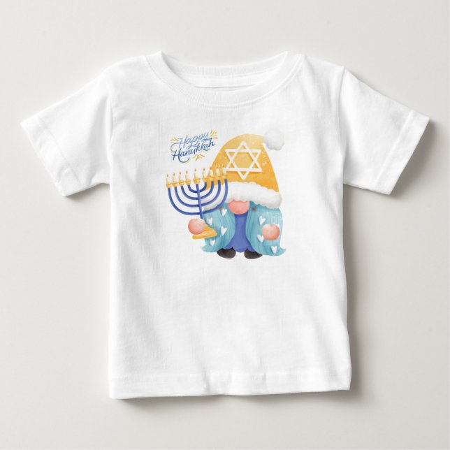 T-shirt Pour Bébé Gnome joyeux Hanouka (Devant)