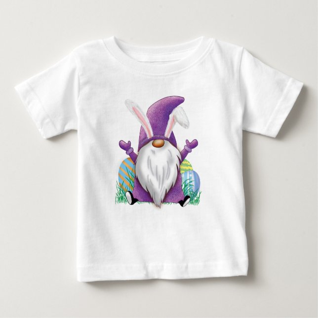 T-shirt Pour Bébé Gnome pourpre de Pâques (Devant)