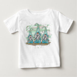 T-shirt Pour Bébé Gnomes de la plage de couleur d'eau bleu tropical