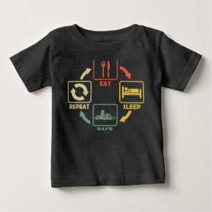 T-shirt Pour Bébé Go Kart Racing Manger Sleep Répétition Rétro