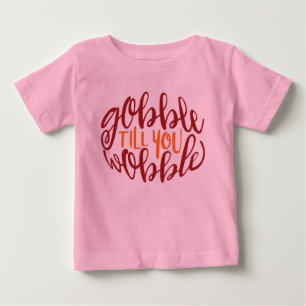T-shirt Pour Bébé Gobble Till You Wobble Poster Baby Romper