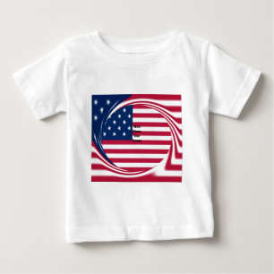 T-shirt Pour Bébé God Bless Our Home : USA Flag Swirl Art