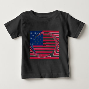 T-shirt Pour Bébé God Bless Our Home : USA Flag Swirl Art