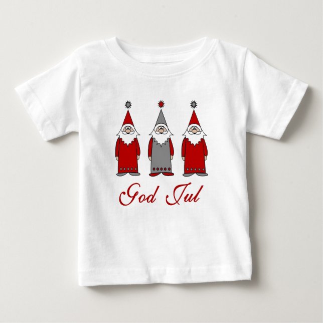 T-shirt Pour Bébé God Jul | Cute Funny Tomten Noël norvégien (Devant)