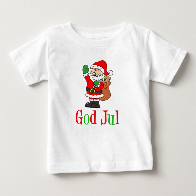 T-shirt Pour Bébé God Jul Swedish Christmas Père Noël (Devant)