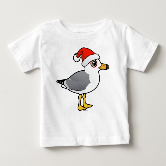 T-shirt Pour Bébé Goéland à bec circulaire père Noël (Devant)