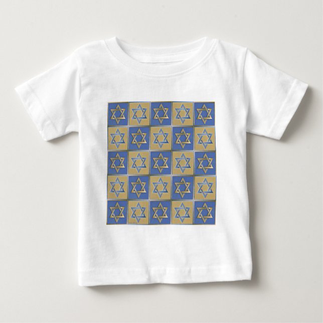 T-shirt Pour Bébé Gold Blue Star de David Art Panels (Devant)