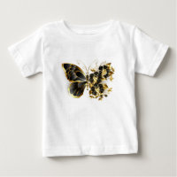 Gold flower Butterfly with Black Orchid
