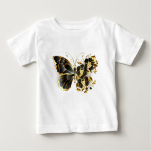 T-shirt Pour Bébé Gold flower Butterfly with Black Orchid