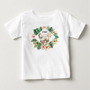 T-shirt Pour Bébé Gold Safari Friends   Aquarelle Florale