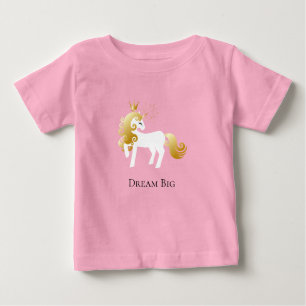 T-shirt Pour Bébé Gold White Unicorn Dream