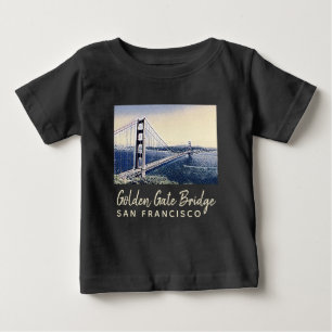 T-shirt Pour Bébé Golden Gate Bridge San Francisco Watercolor Art