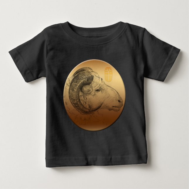 T-shirt Pour Bébé Golden Ram Année Astrologie chinoise Zodiac Baby T (Devant)