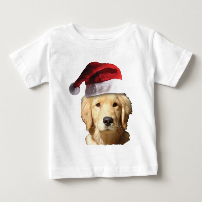 T-shirt Pour Bébé Golden Retriever de Noël (Devant)