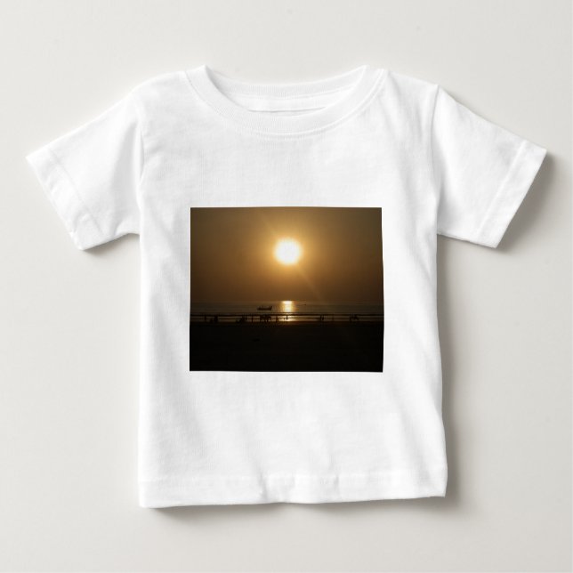 T-shirt Pour Bébé Golden Summer Sunset Réflexion sur la plage (Devant)