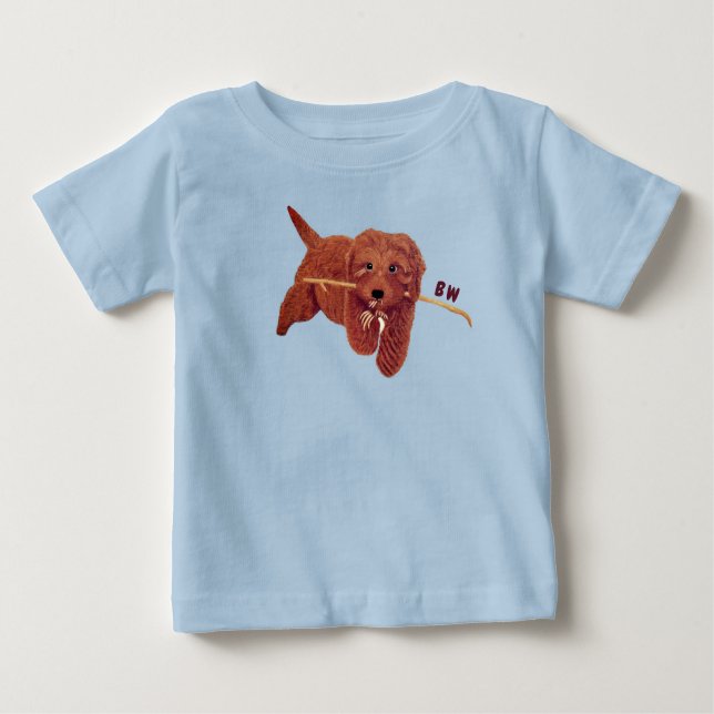 T-shirt Pour Bébé Goldie Golden Doodle Boy (Devant)