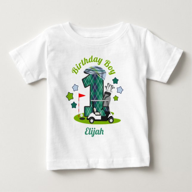 T-shirt Pour Bébé Golf Birthday Boy Shirt Golf Party Shirt (Devant)