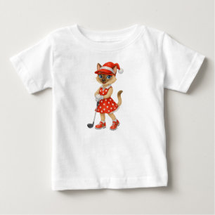 T-shirt Pour Bébé Golf de Noël pour les amoureux des chats