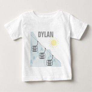 T-shirt Pour Bébé Gondole Personnalised de ski