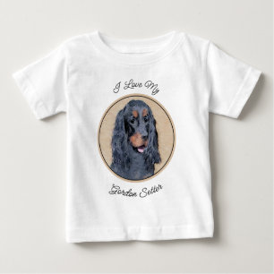 T-shirt Pour Bébé Gordon Setter Peinture - Joli art original chien