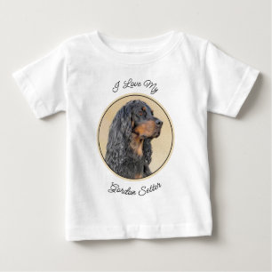 T-shirt Pour Bébé Gordon Setter Peinture - Joli art original chien