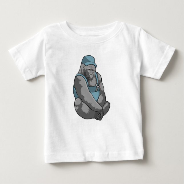 T-shirt Pour Bébé Gorilla comme artisan avec clé (Devant)