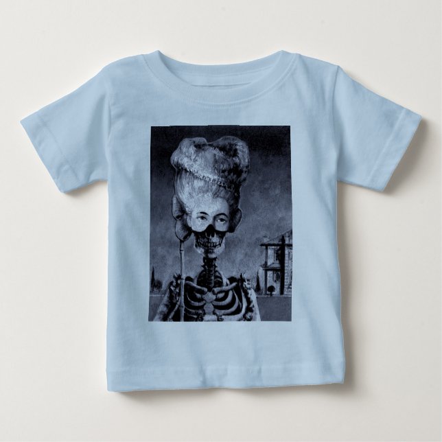 T-shirt Pour Bébé Gothique Masqué Halloween Squelette (Devant)