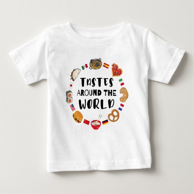 T-shirt Pour Bébé Goûts à travers le monde (Devant)