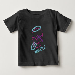 T-shirt Pour Bébé Graffiti crâne - rose, violet, bleu et noir