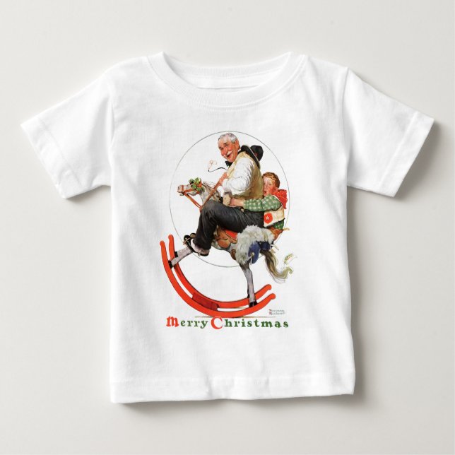 T-shirt Pour Bébé Grampes sur Rocking Horse (Devant)