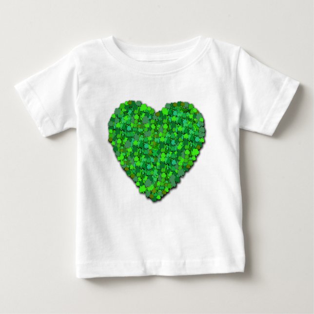 T-shirt Pour Bébé Grand coeur Shamrock (Devant)