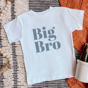 T-shirt Pour Bébé Grand frère   Bleu poussiéreux tenue coordonnée po