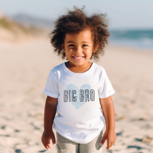T-shirt Pour Bébé Grand Frère Cœur Bleu Famille de frères et sœurs a