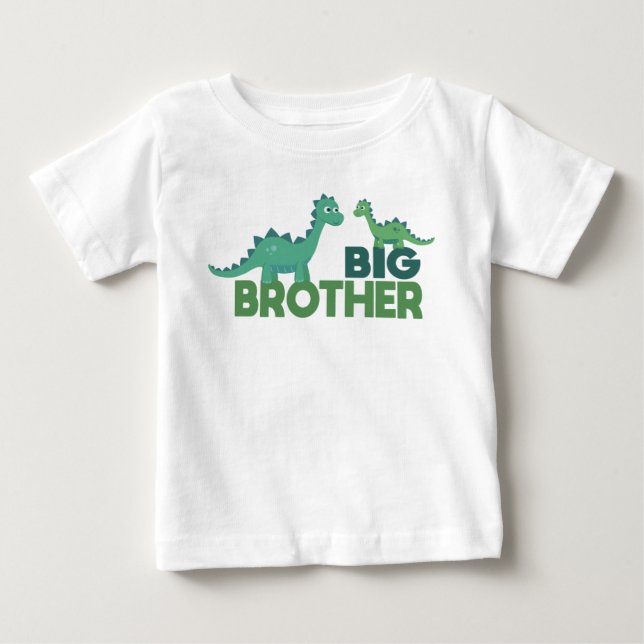 T-shirt Pour Bébé Grand frère dinosaure dessin animé animal (Devant)