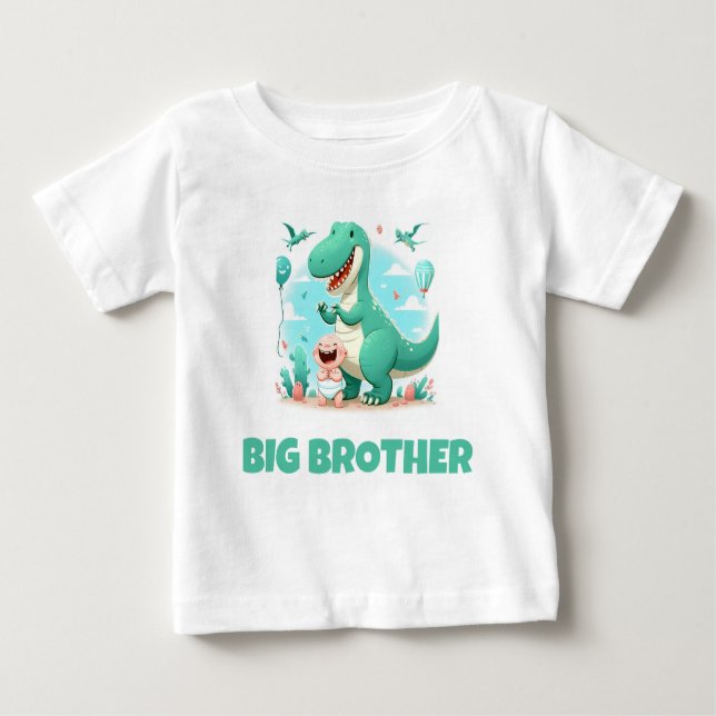T-SHIRT POUR BÉBÉ GRAND FRÈRE ENFANTS BÉBÉ AVEC T-REX (Devant)