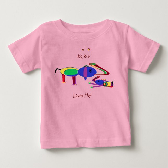 T-shirt Pour Bébé Grand frère m'aime T-Shirt bébé (Devant)