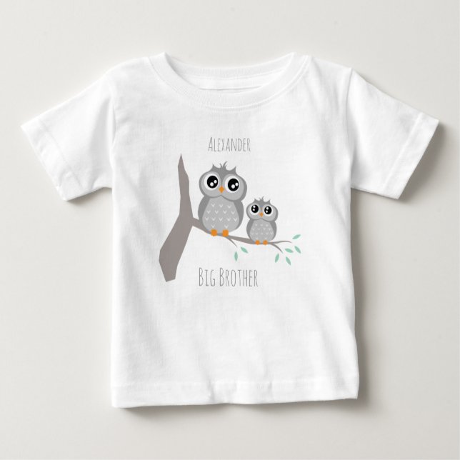 T-shirt Pour Bébé Grand frère personnalisé avec des autocollants (Devant)