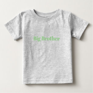T-shirt Pour Bébé Grand Frère texte personnalisé nom vert clair bébé