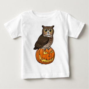 T-shirt Pour Bébé Grand hibou à cornes de Halloween