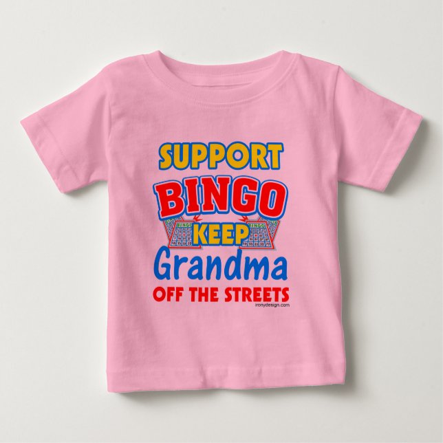 T-shirt Pour Bébé Grand-maman de bingo-test de soutien (Devant)