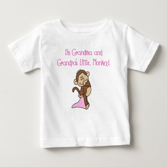 T-shirt Pour Bébé Grand-maman et singe de grand-papas petit (Devant)