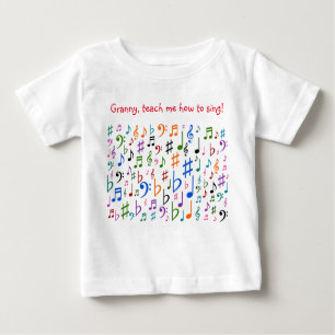 T-shirt Pour Bébé Grand-mère, apprends-moi à chanter !