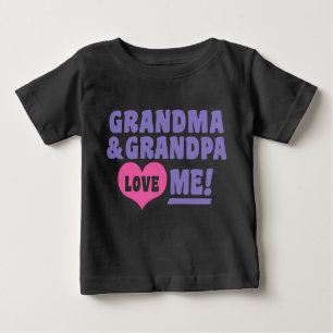 T-shirt Pour Bébé Grand-mère et grand-père m'aiment