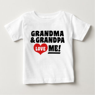 T-shirt Pour Bébé Grand-mère et grand-père m'aiment