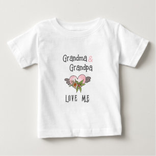 T-shirt Pour Bébé Grand-mère et grand-père m'aiment - Petit-enfant d