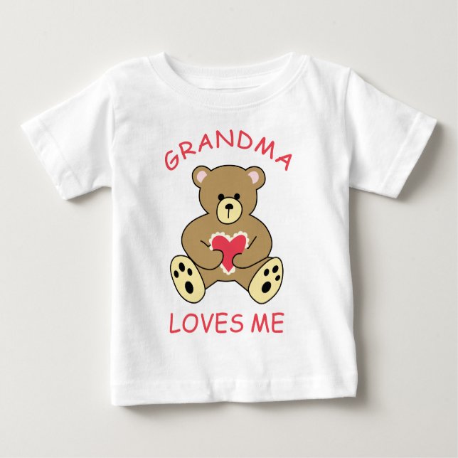 T-shirt Pour Bébé Grand-mère m'aime (Devant)